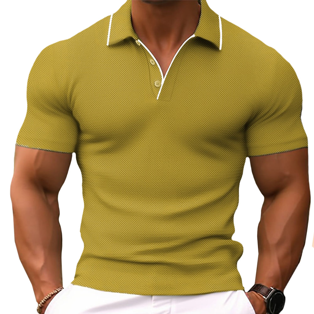 Herren Polo Shirt Slim Fit Knopfleiste Modern