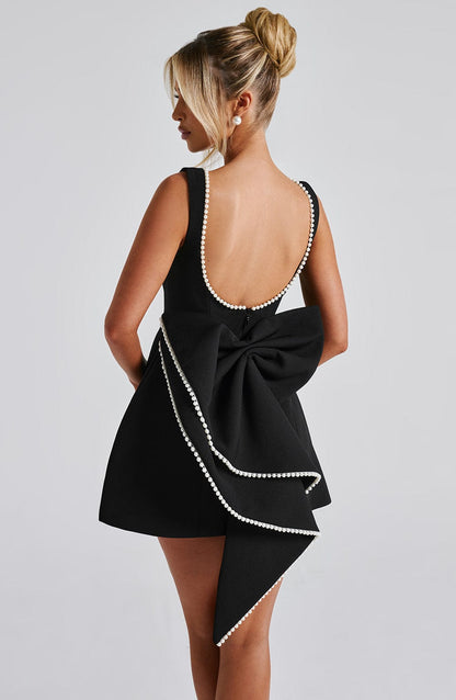 Damenkleid Hochzeitsgast Minikleid Struktur Optik