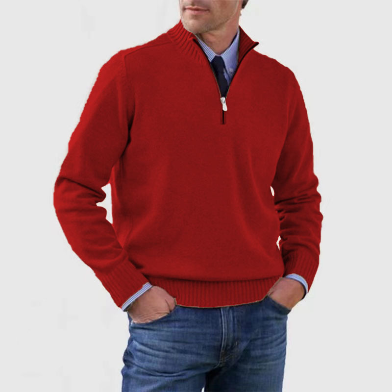 Herren Pullover Mit Halbem Reißverschluss Modern - BerlinGlamour