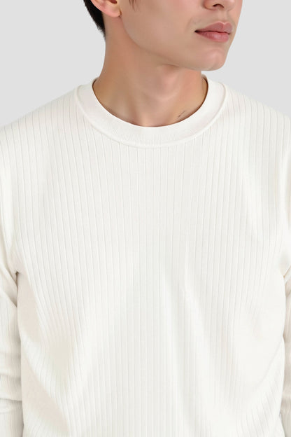 Langarmshirt Herren Feinripp Elegantes Minimalistisches