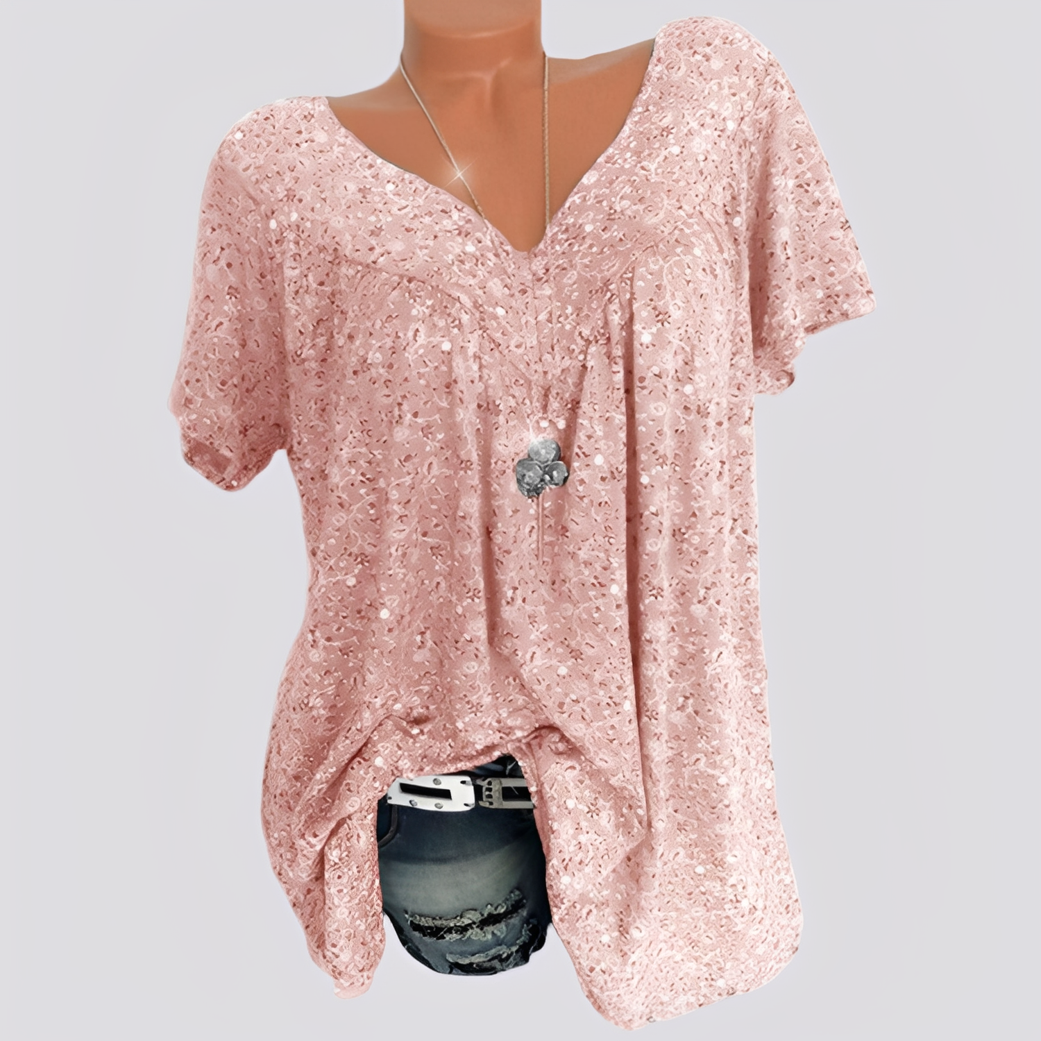 Damenbluse Blumenmuster Lockere Passform Sommer - BerlinGlamour