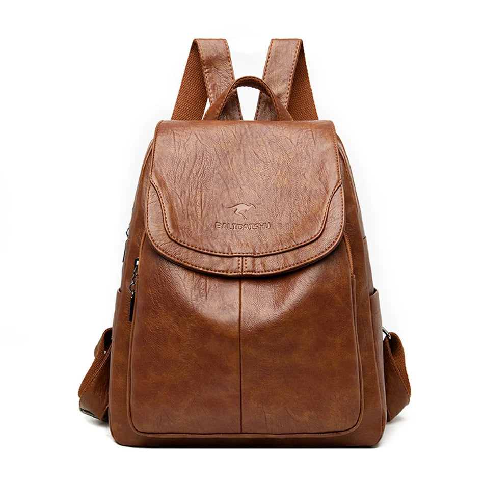 Leder Rucksack Frauen Stylisch mit Diebstahlschutz