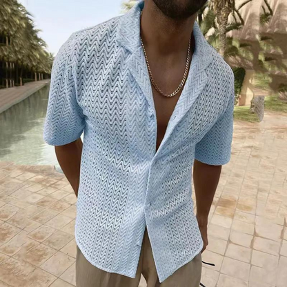 Luca Strickhemd Offen Retro Look Modern