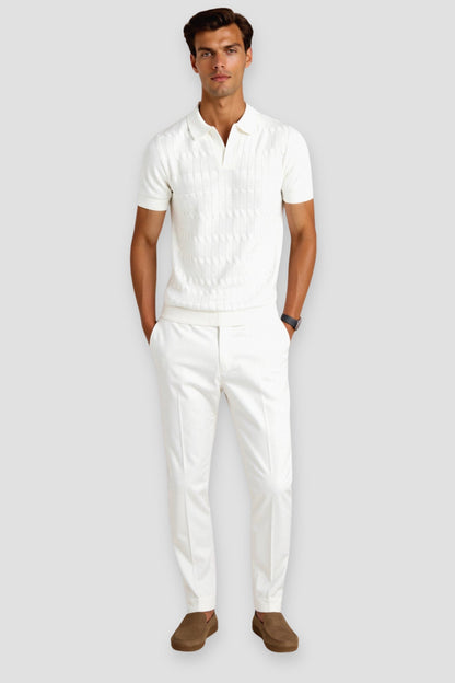 Klassisches Herren Polohemd Weiß Elegantes Design