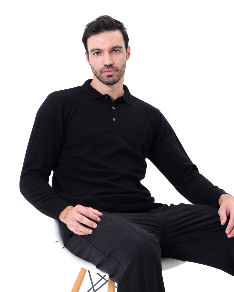 Herren Kaschmirpullover Luxus Polokragen Warm