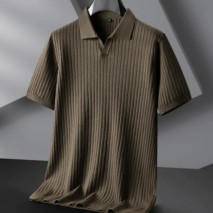 Herren Poloshirt Marineblau Strick Qualität