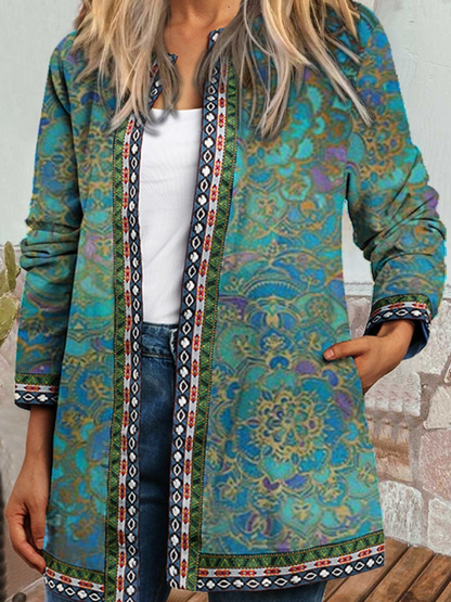Ethnischer Blumenmantel Damen Jacke Trendy Sommer