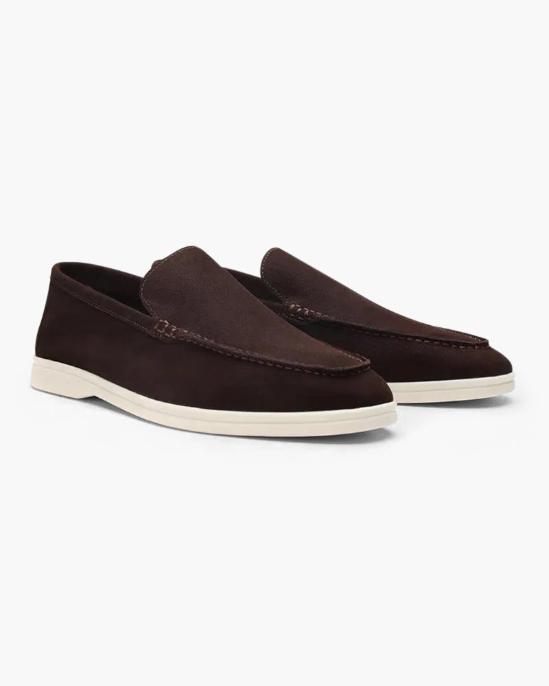 Leder Loafer Herren Vintage Cowhide Braun Elegante