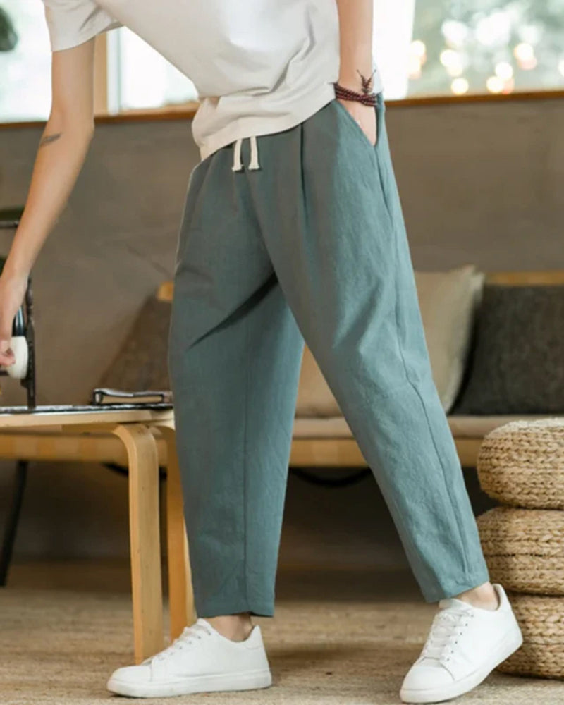 Locker geschnittene Sommerhose Plissee mit Kordelzug Bequem