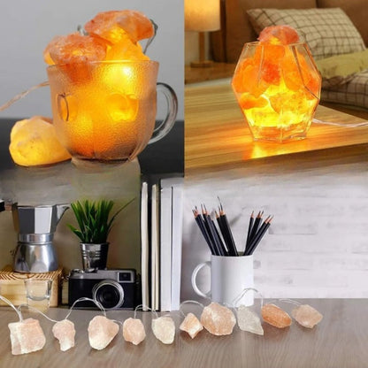Himalaya Salz Lichterkette Warm Bernsteinlicht Dekoration