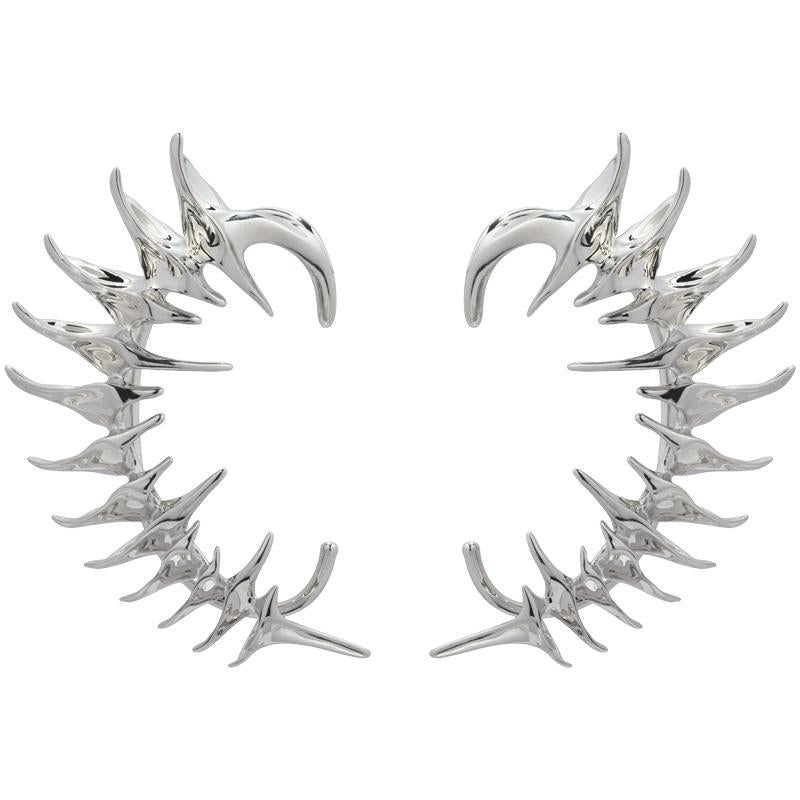 Cyberpunk Ohrring Clip Skelett Spitze Edelstahl