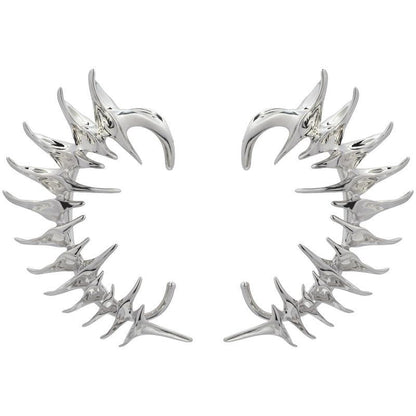 Cyberpunk Ohrring Clip Skelett Spitze Edelstahl