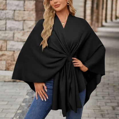 Damen Oberteil Cape Style mit Vordere Knoten Detail