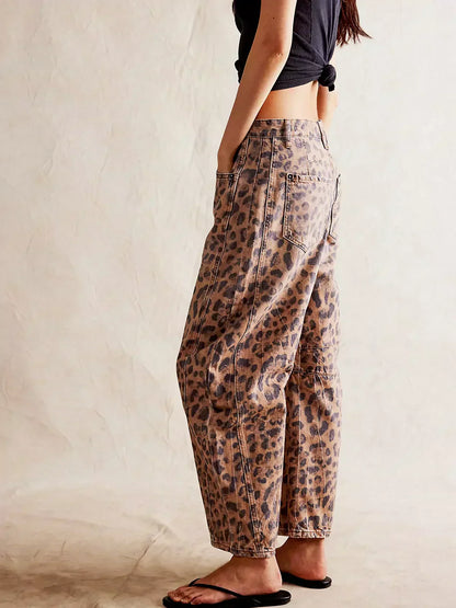 Damen Jeans Weitbein Bedruckt Trendy