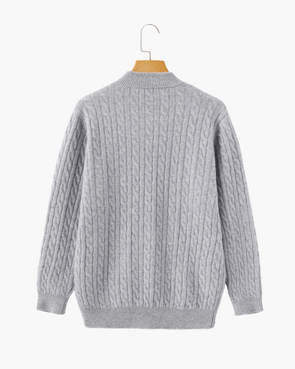 Herren Pullover Chunky Knit Kaschmir Warm mit Kabelmuster