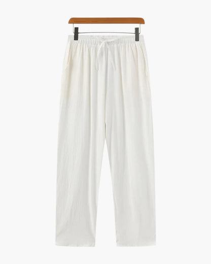 Herren Leinenhose Sommer Bequem Elastisch