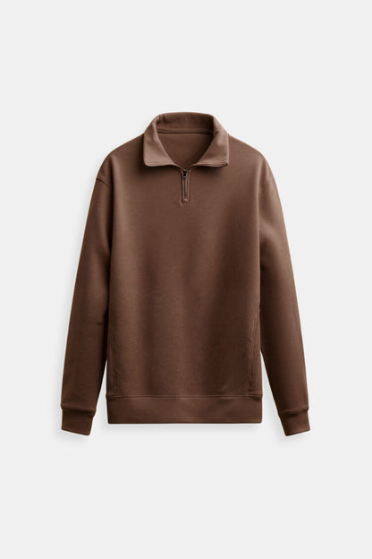 Wärmer Fleece Pullover Reißverschluss Modern