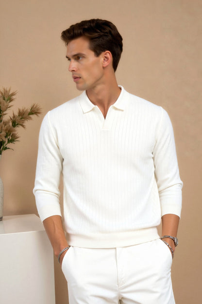 Elegantes Poloshirt Strick Modern Slim Fit