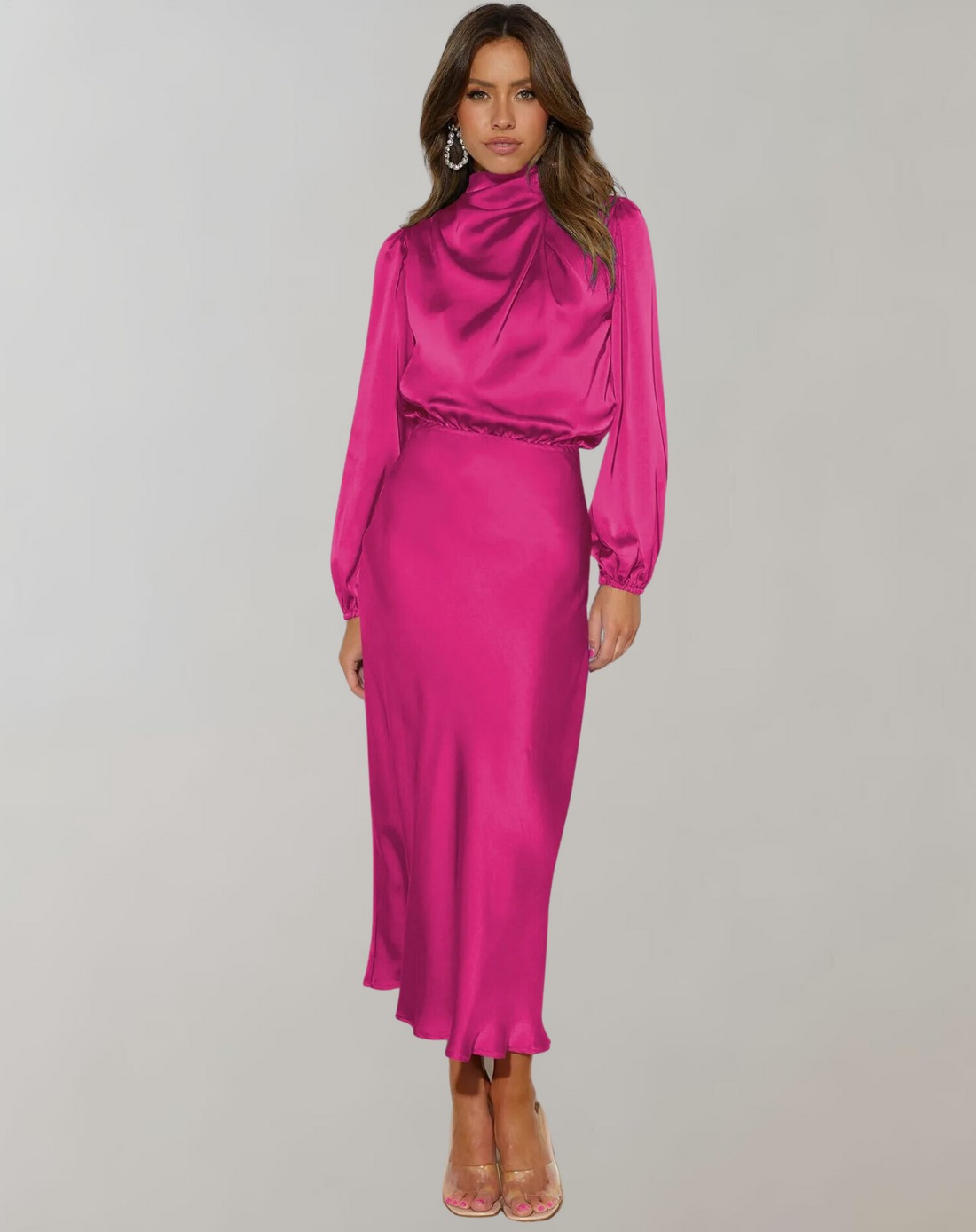 Elegantes Abendkleid Damen Langärmelig Schwarzes Cocktailkleid