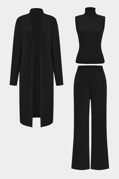 Elegantes Strickset Damen Dreiteilig Modern
