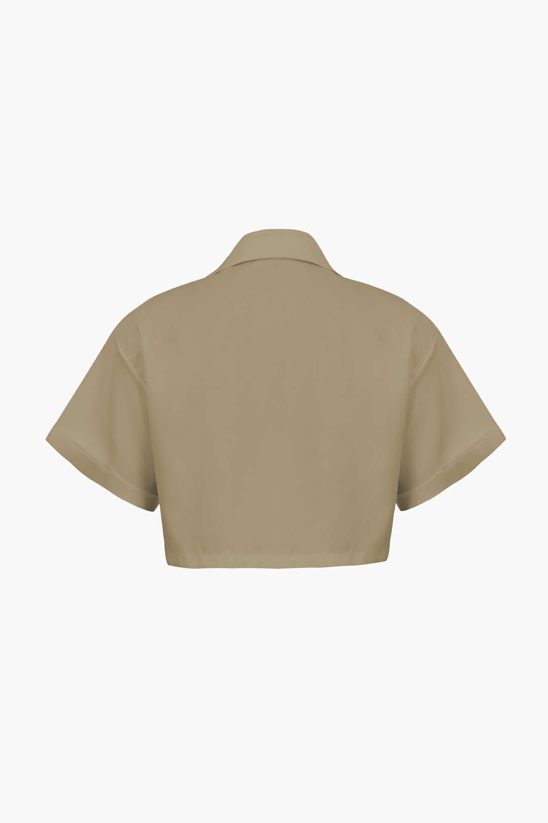 Kurzarmshirt Damen Crop Top mit Kragen Modern