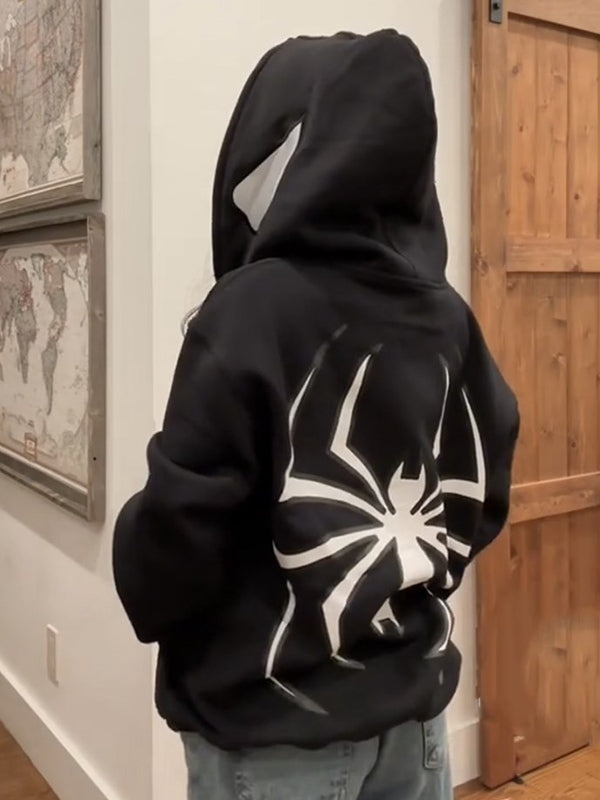 Spinnen Hoodie Reißverschluss Trendig Glitzernd - BerlinGlamour