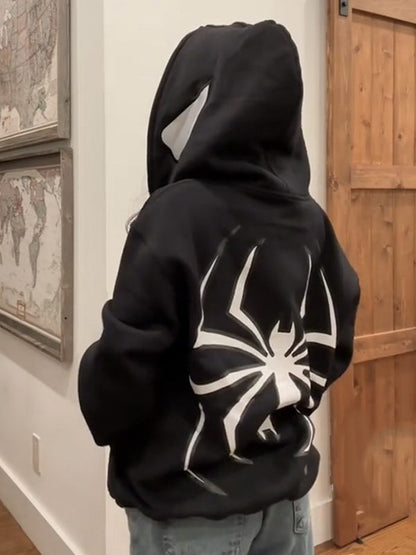 Spinnen Hoodie Reißverschluss Trendig Glitzernd - BerlinGlamour