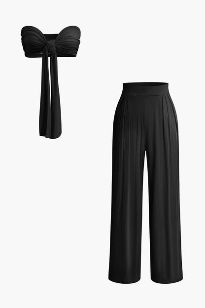 Elegantes Frauen Zweiteiler Set Schleifen Bikinihose