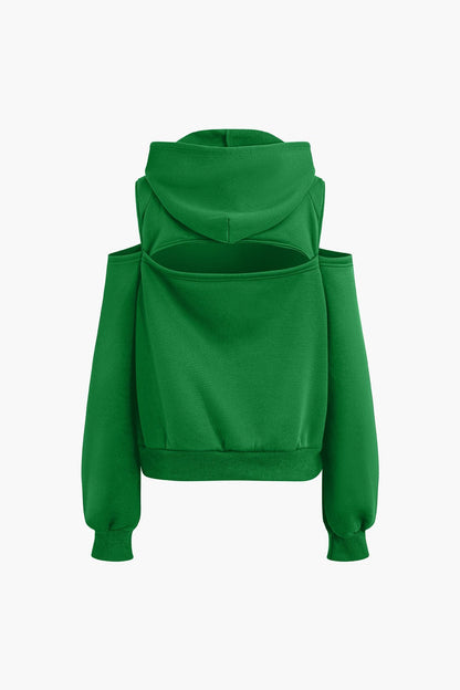 Sportliches Hoodie-Set Damen Cut-Outs Trendy