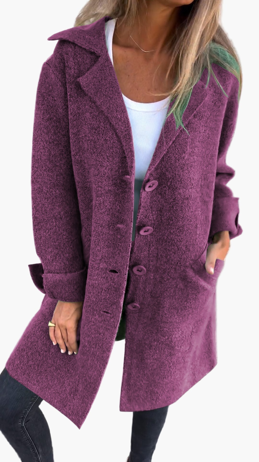 Damen Mantel Relaxed Fit mit Knöpfen Modern