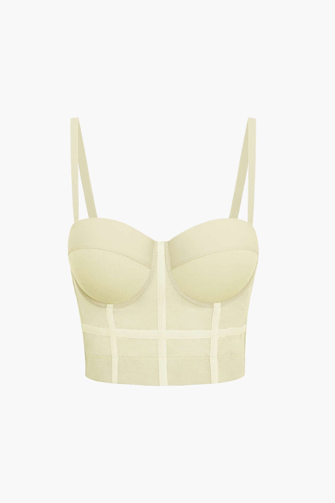 Bustier-Top Figurbetont Mit Bügel-Cups und Mesh-Struktur