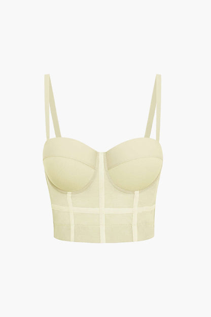 Bustier-Top Figurbetont Mit Bügel-Cups und Mesh-Struktur