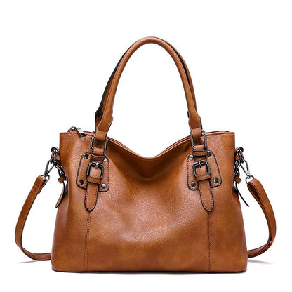Elegante Damen Leder Umhängetasche Schwarz - BerlinGlamour