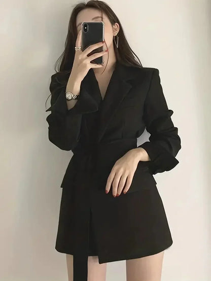 BerlinGlamour | Blazer Kleid Taillierte Passform Mini Länge