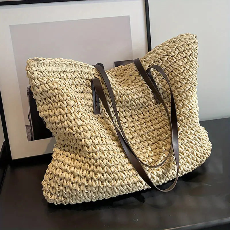 Große Gewebte Strandtasche Boho Stil