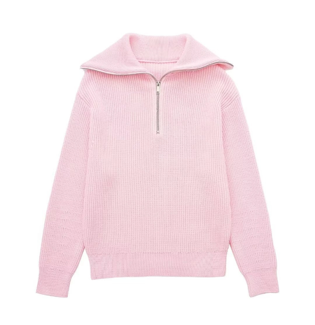 Wollpullover Damen Offener Kragen Glamour Style