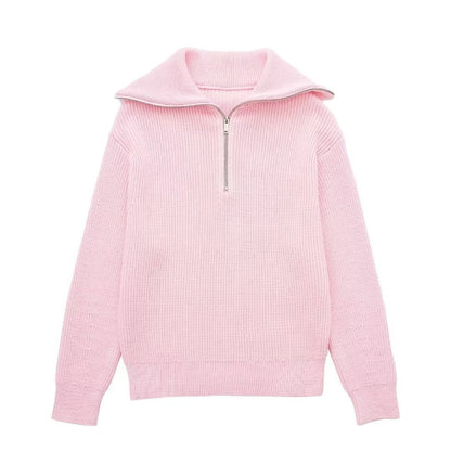 Wollpullover Damen Offener Kragen Glamour Style