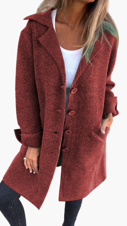 Damen Mantel Relaxed Fit mit Knöpfen Modern