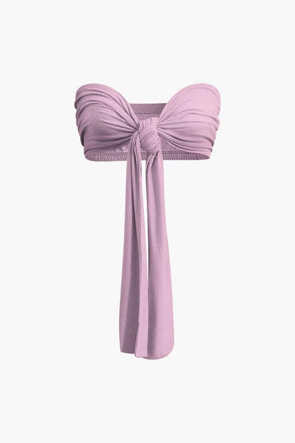 Elegantes Frauen Zweiteiler Set Schleifen Bikinihose