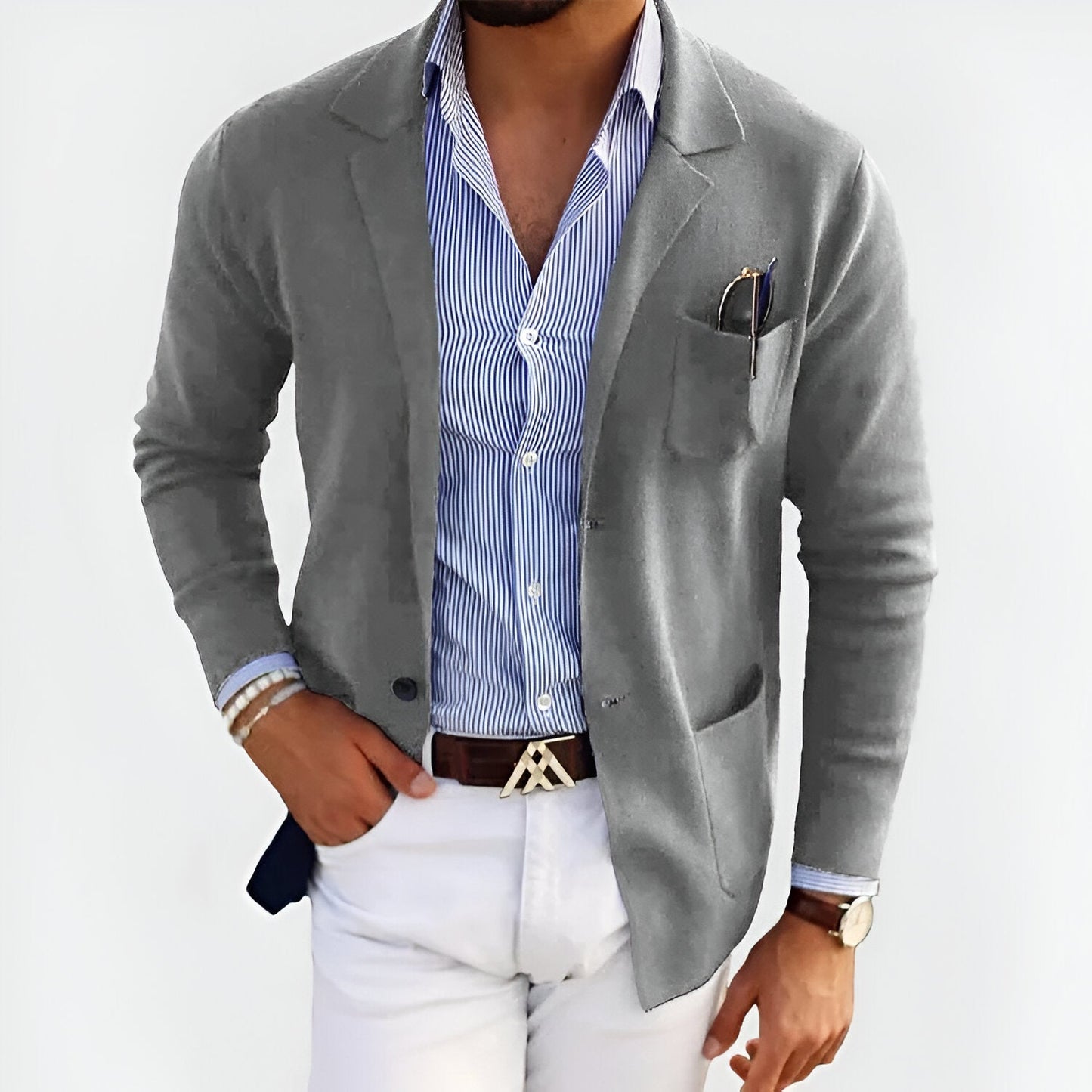Herrenjacke Elegante Lederjacke Slim Fit Modern