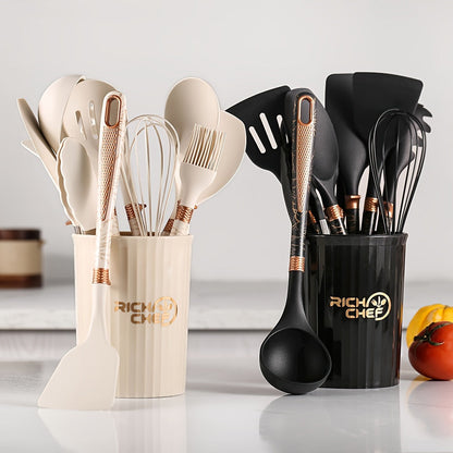 Elegante Silikon Küchenhelfer Set Premium
