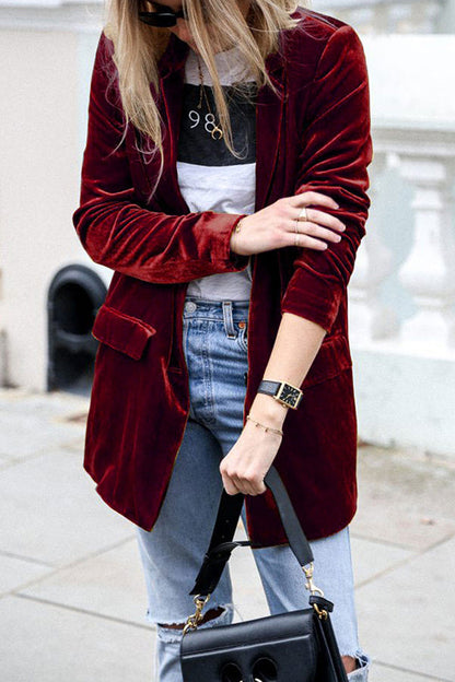 Damen Blazer Business Casual Langärmlig Elegant