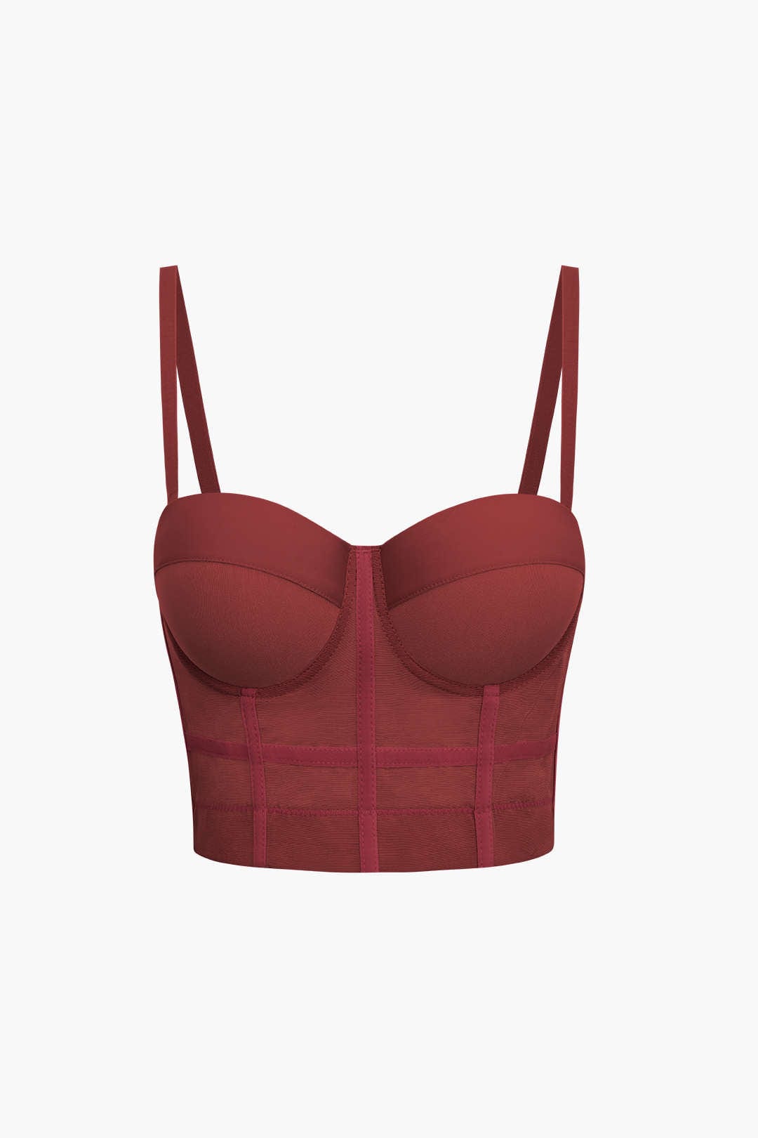 Bustier-Top Figurbetont Mit Bügel-Cups und Mesh-Struktur