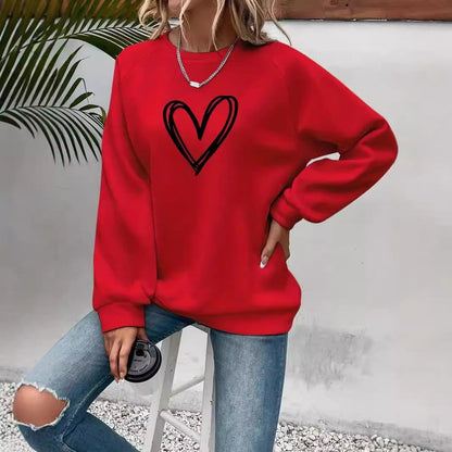 Rundhals Sweatshirt Langarm Trendig Damen