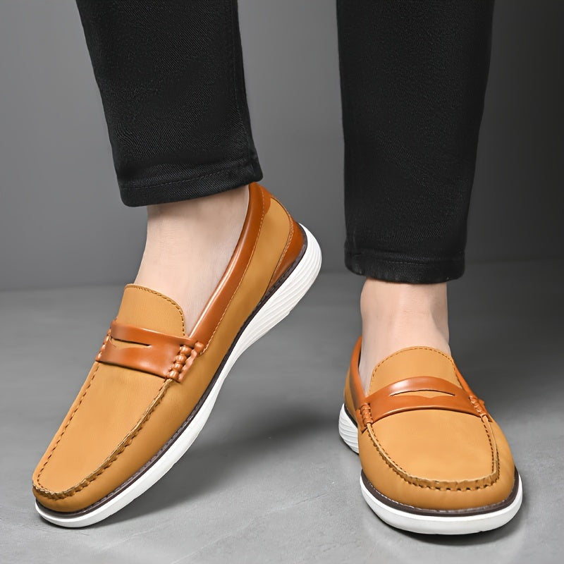 Elegante Herren Loafers Leder Schwarz Modern