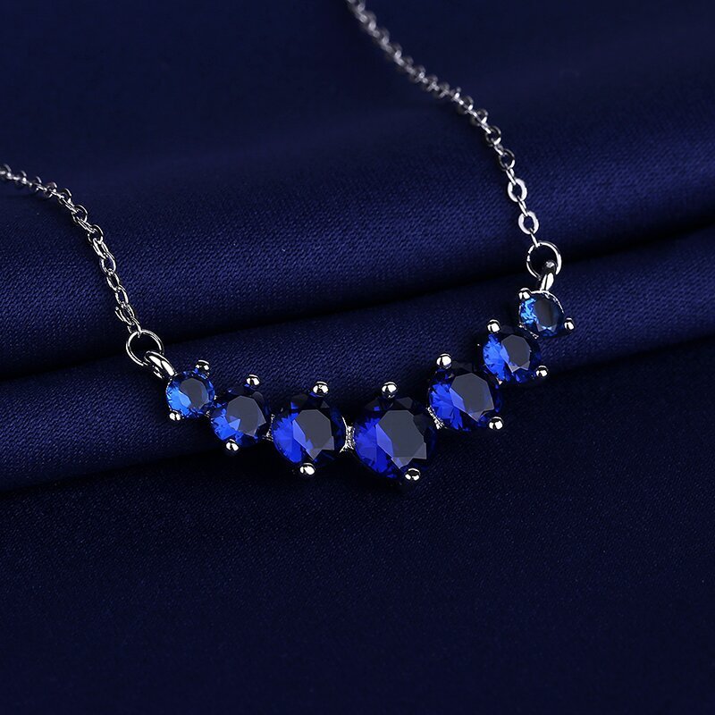 Sterling Silber Halskette mit Moissanit Schmuck