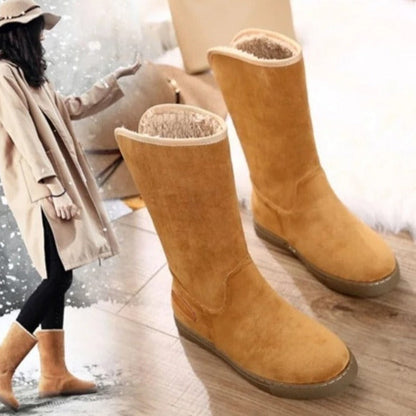 Wasserdichte Stiefel Damen Pelzfell Schnee Stiefel Warm