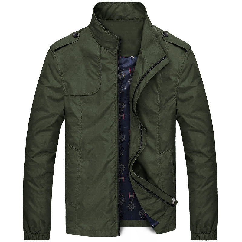 Männer Zip Up Jacke Stehkragen Schlicht Elegannt - BerlinGlamour
