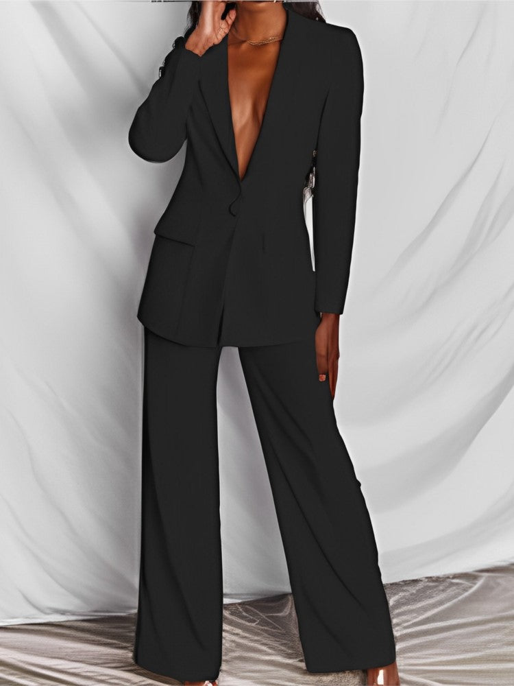 Damen Businessanzug Elegant Schwarze Größe