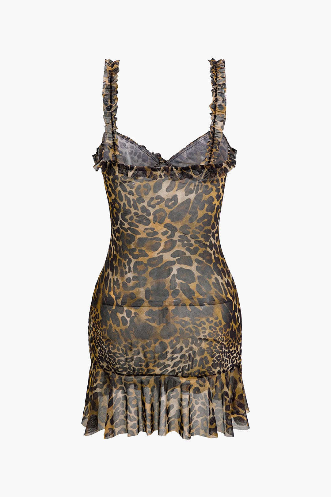 Leopard Minikleid Rüschen Animal Print Kurz